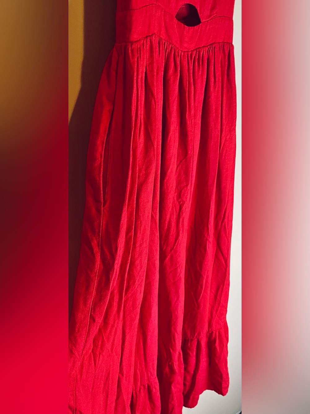 Vici Red Maxi Dress with Spaghetti Straps - Picture 6 of 13